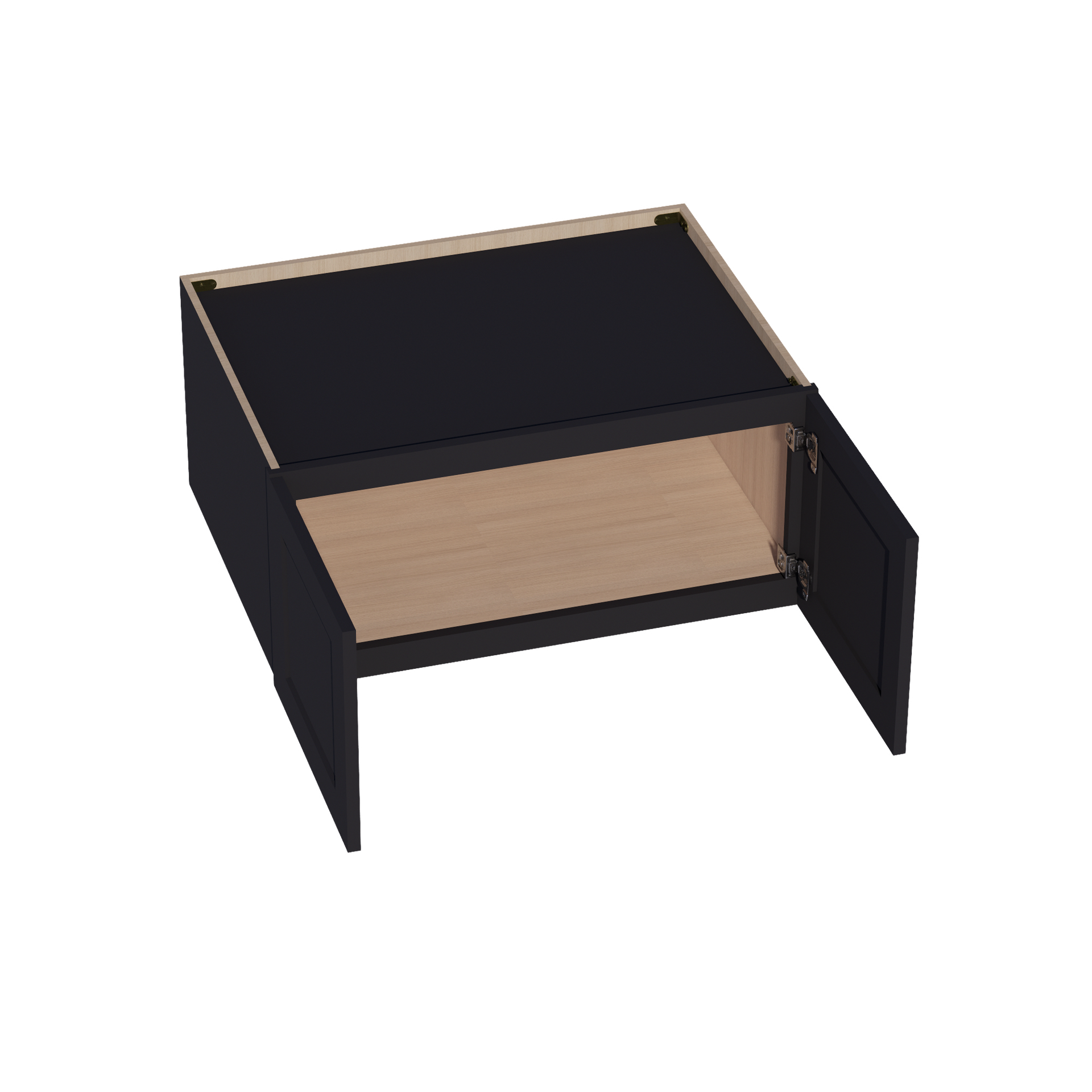 W331524-SBK  Wall Cabinet 2 Doors & 2 Shelves - Shaker Style - Black   33"W x 15"H x 24"D