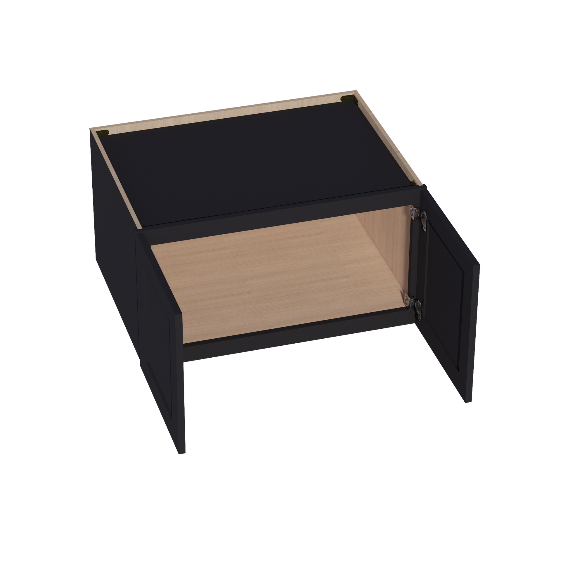 W331824-SBK  Wall Cabinet 2 Doors & 2 Shelves - Shaker Style - Black   33"W x 18"H x 24"D