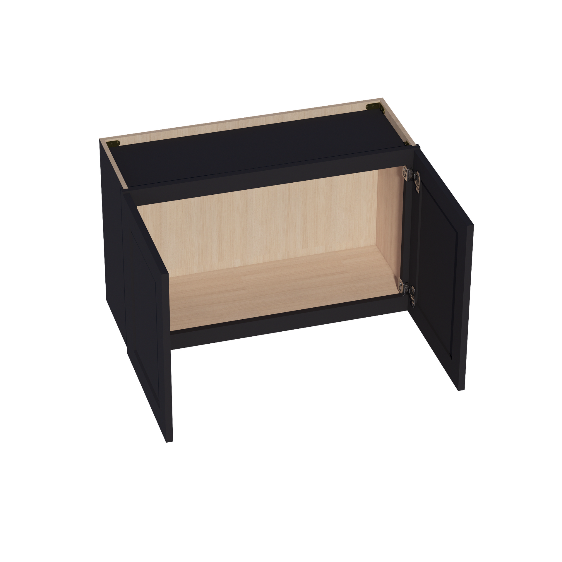 W3321-SBK  Wall Cabinet 2 Doors & 2 Shelves - Shaker Style - Black   33"W x 21"H x 12"D