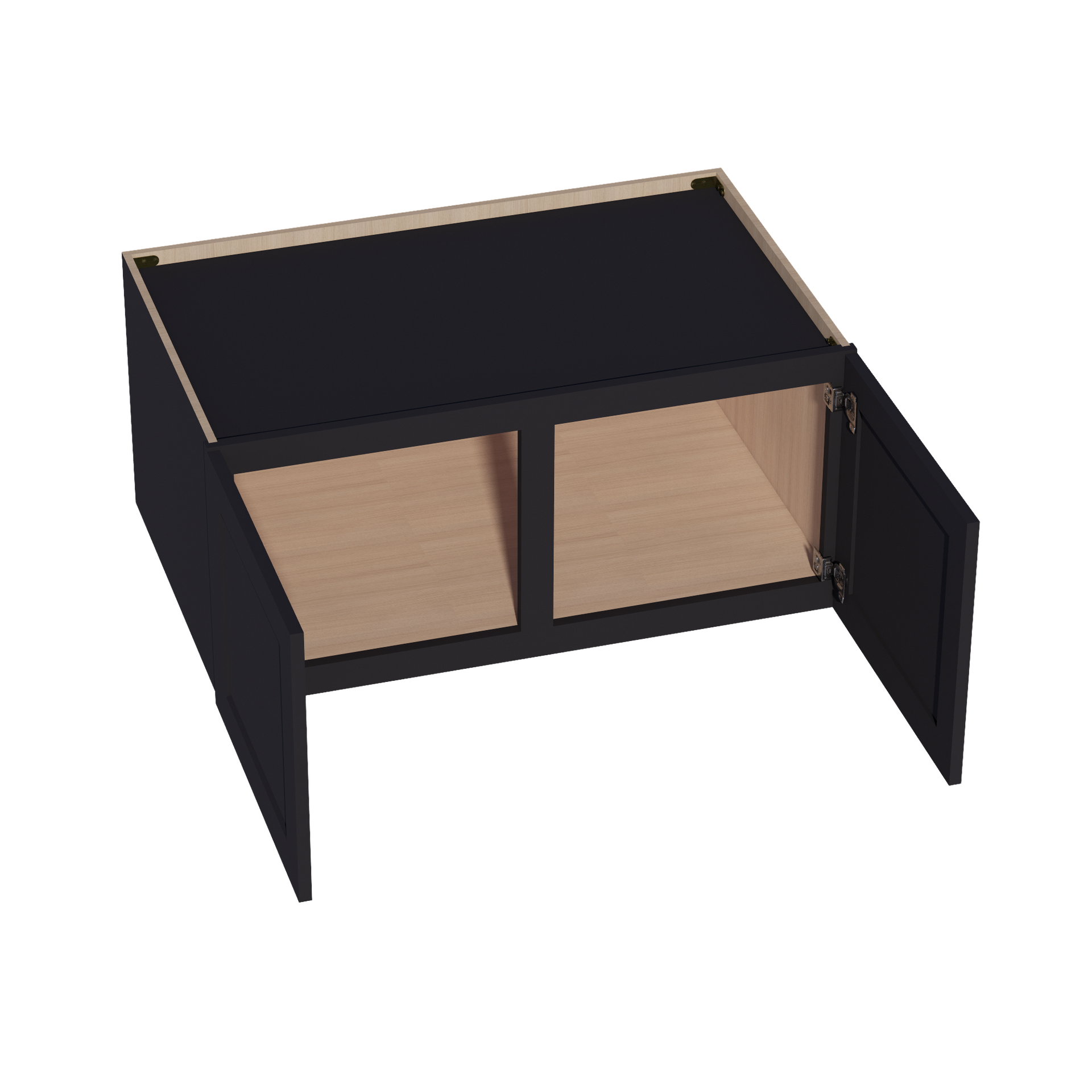 W391824-SBK  Wall Cabinet 2 Doors & 2 Shelves - Shaker Style - Black   39"W x 18"H x 24"D