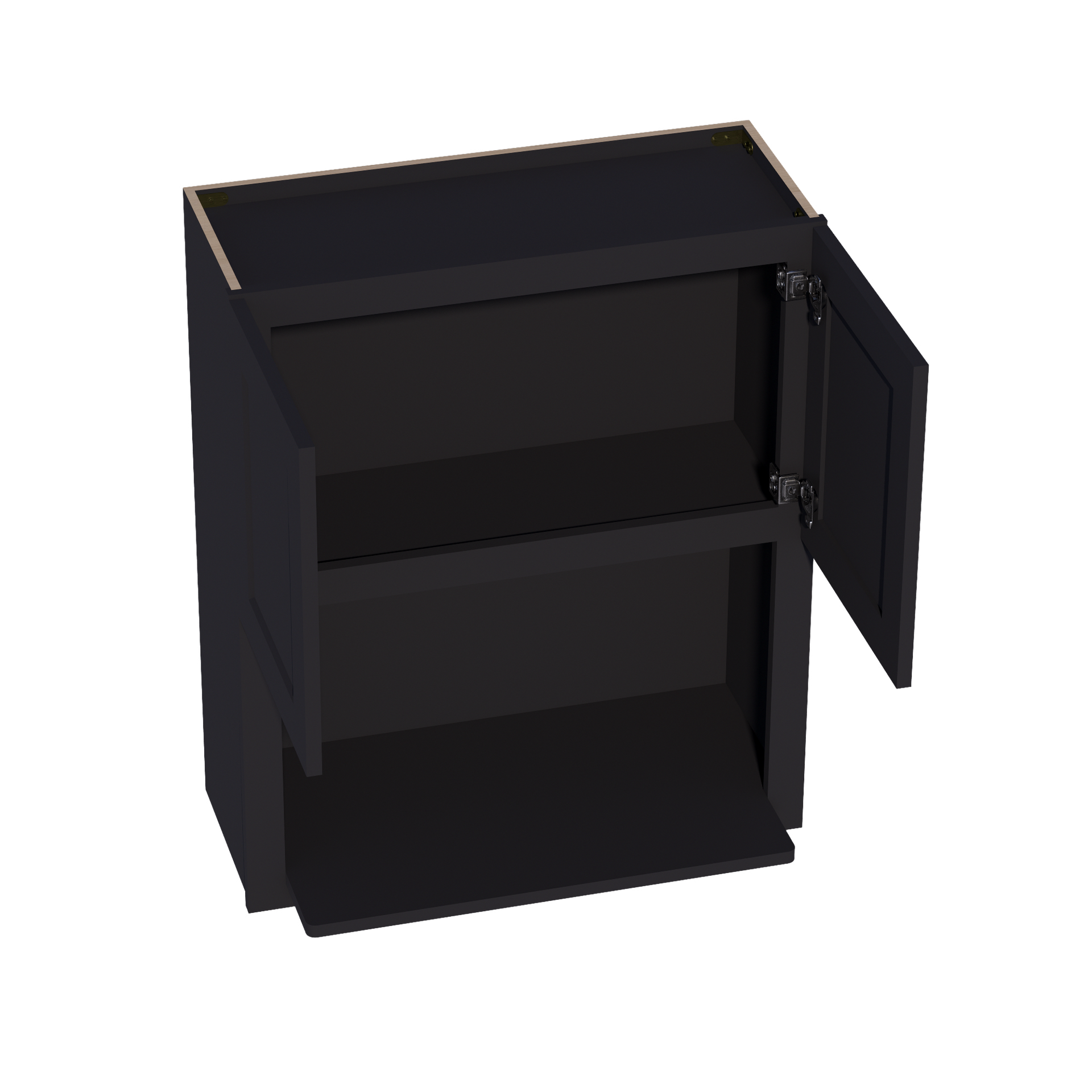 WM3036-SBK  Wall Cabinets 2 Doors Wall Built-in Microwave  - Shaker Style - Black   30"W x 36"H x 12"D