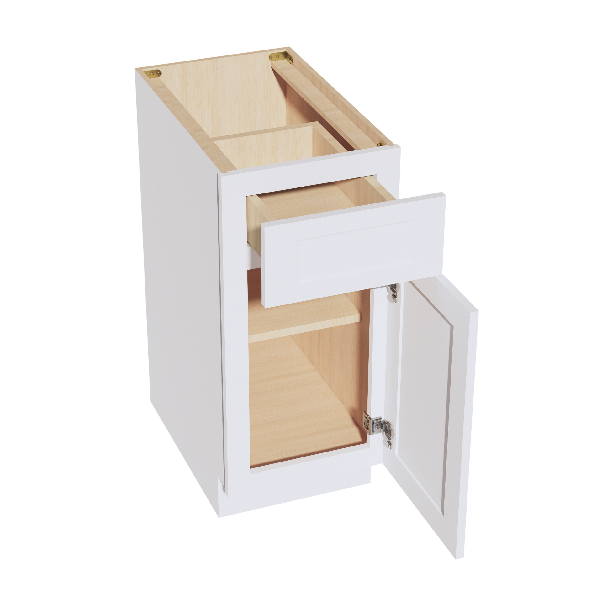 B15-SW  Base Cabinet - Shaker Style - Pure White   15"W x 34-1/2"H x 24"D