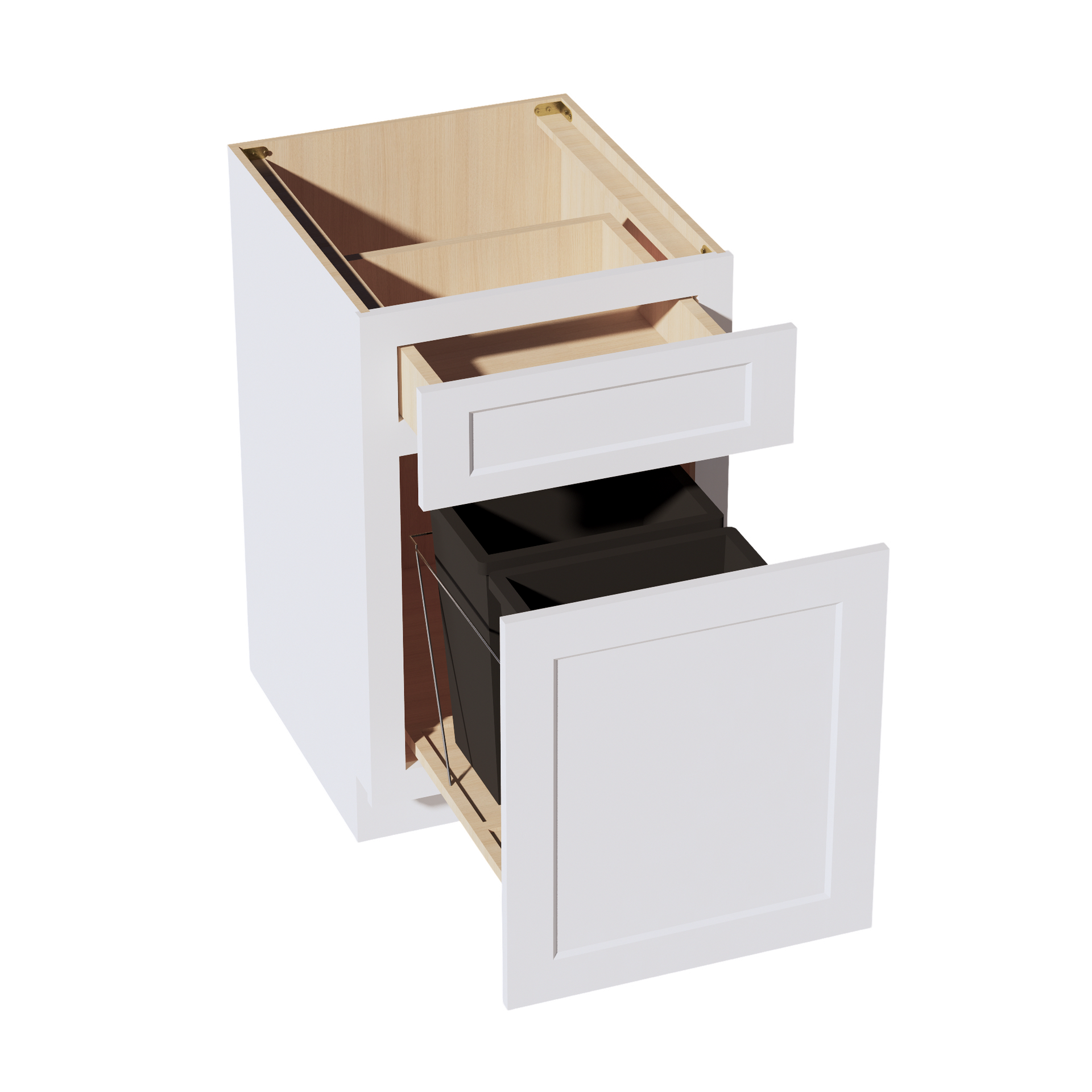 B18TR-SW  Base Cabinet - Shaker Style - Pure White   18"W x 34-1/2"H x 24"D