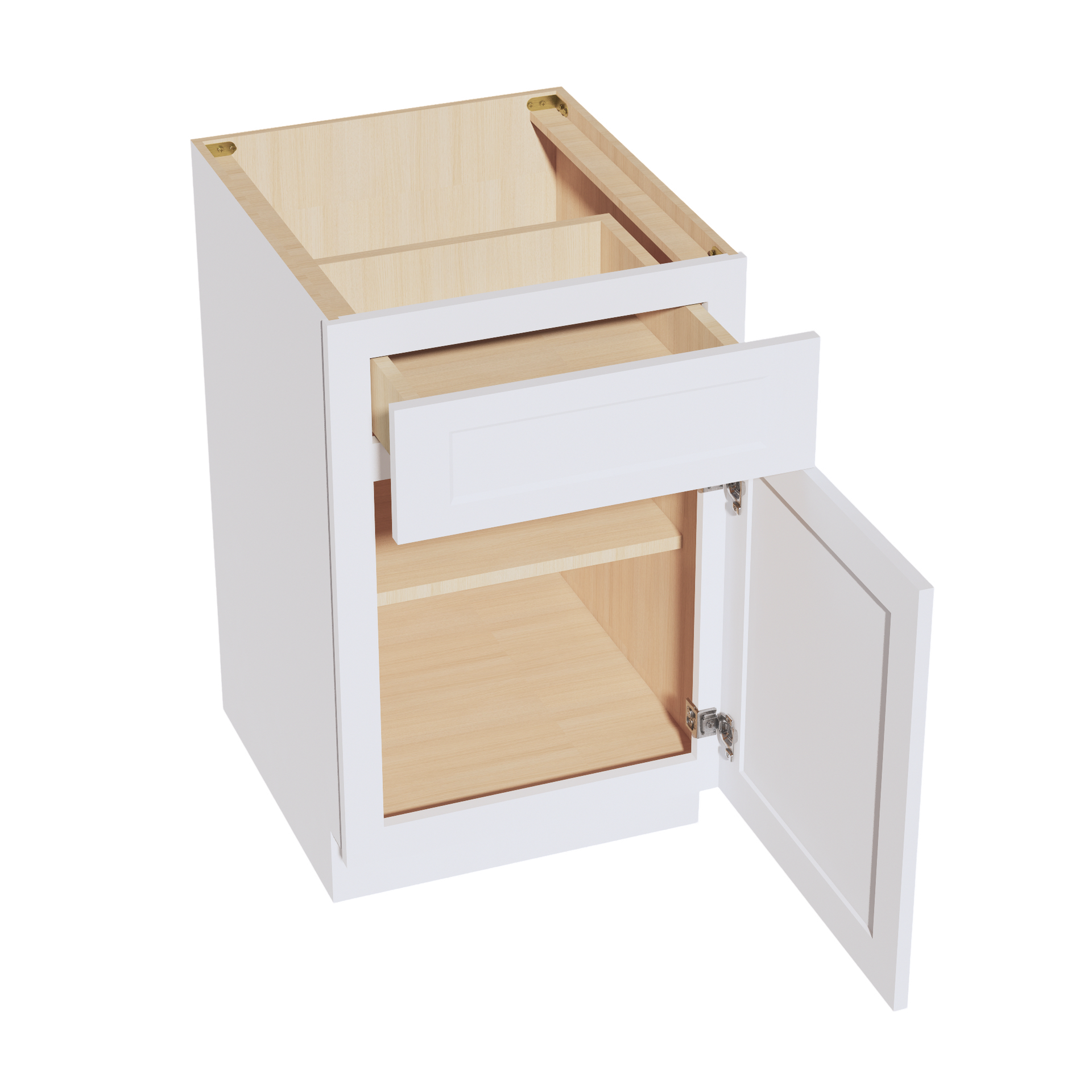 B21-SW  Base Cabinet - Shaker Style - Pure White   21"W x 34-1/2"H x 24"D