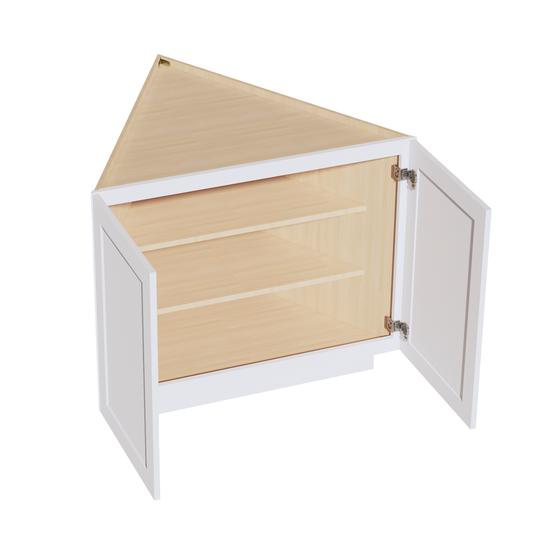 BEC24-SW  base cabinet 2 Full Height Door Angle - Shaker Style - Pure White   24"D x 34-1/2"H x 24"D