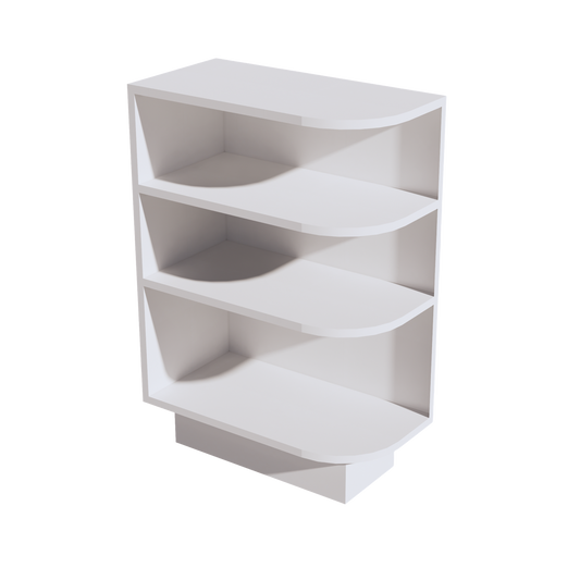 BES12L-SW  base cabinet 4 Sheleves End Corner Cabinet Left - Shaker Style - Pure White   12"W x 34-1/2"H x 24"D
