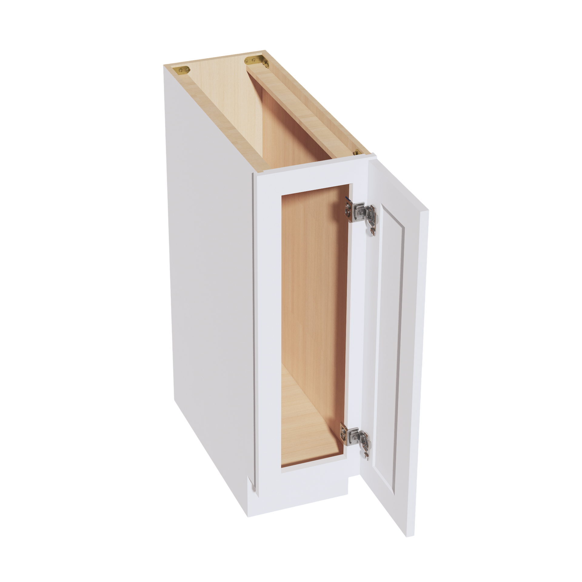 BF09-PO-SW  base cabinet Full Door Pull Out Spice Rack - Shaker Style - Pure White   09"W x 34-1/2"H x 24"D