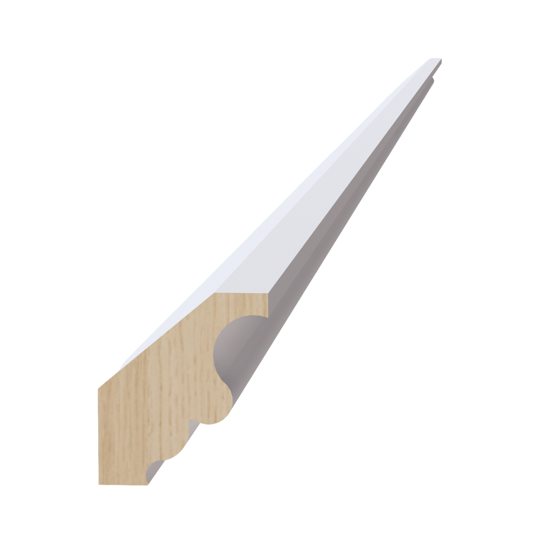 CM2-SSW  Crown Molding - Slim Shaker Style - White   96"W x 2"H x 1-3/4"D