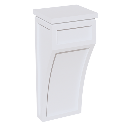 CML-SSW  Large Corbel - Slim Shaker Style - White   5-1/4"W x 12-1/4"H x 4-1/2"D
