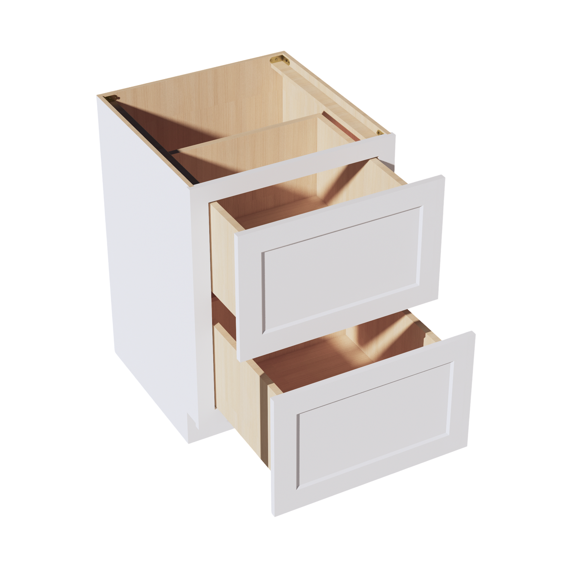 DB24-SW  Base Cabinet 3 Drawers - Shaker Style - Pure White   24"W x 34-1/2"H x 24"D