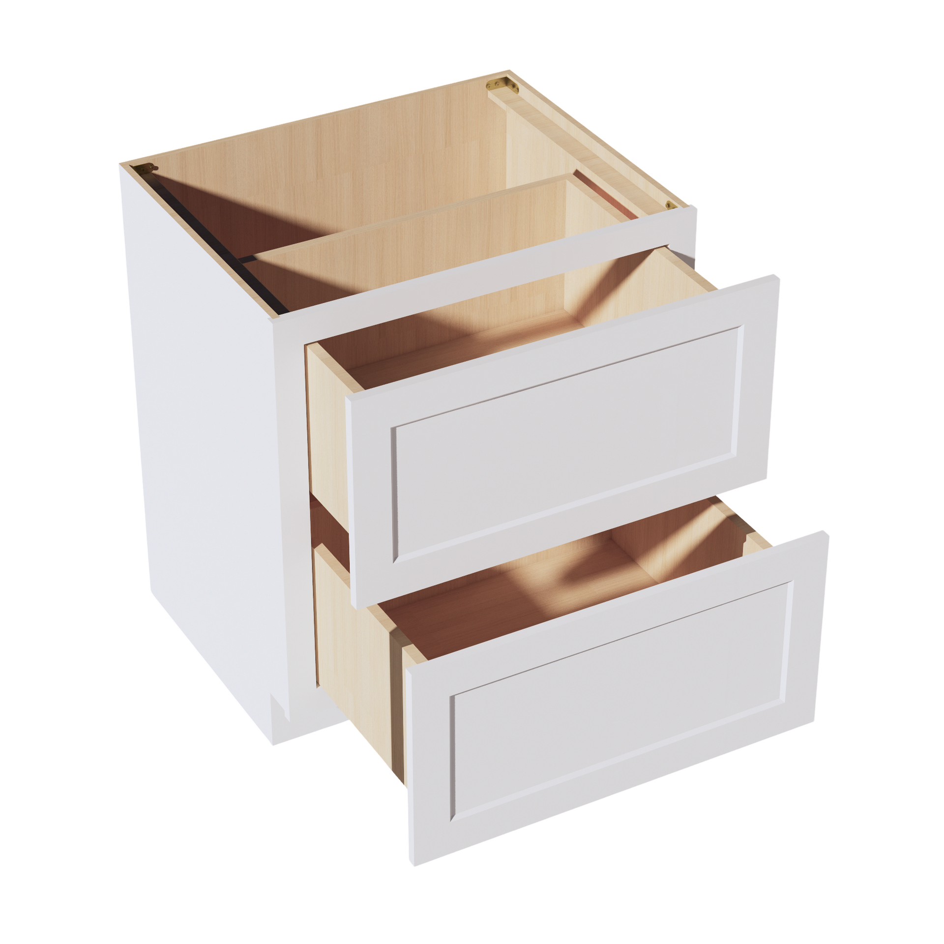 DB30-SW  Base Cabinet 3 Drawers - Shaker Style - Pure White   30"W x 34-1/2"H x 24"D
