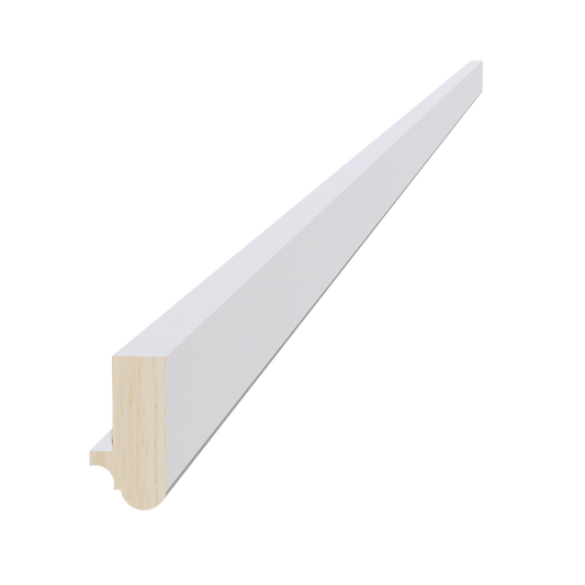 LRM-SSW  Light Rail Molding - Slim Shaker Style - White   96"W x 1-1/2" x 3/4"