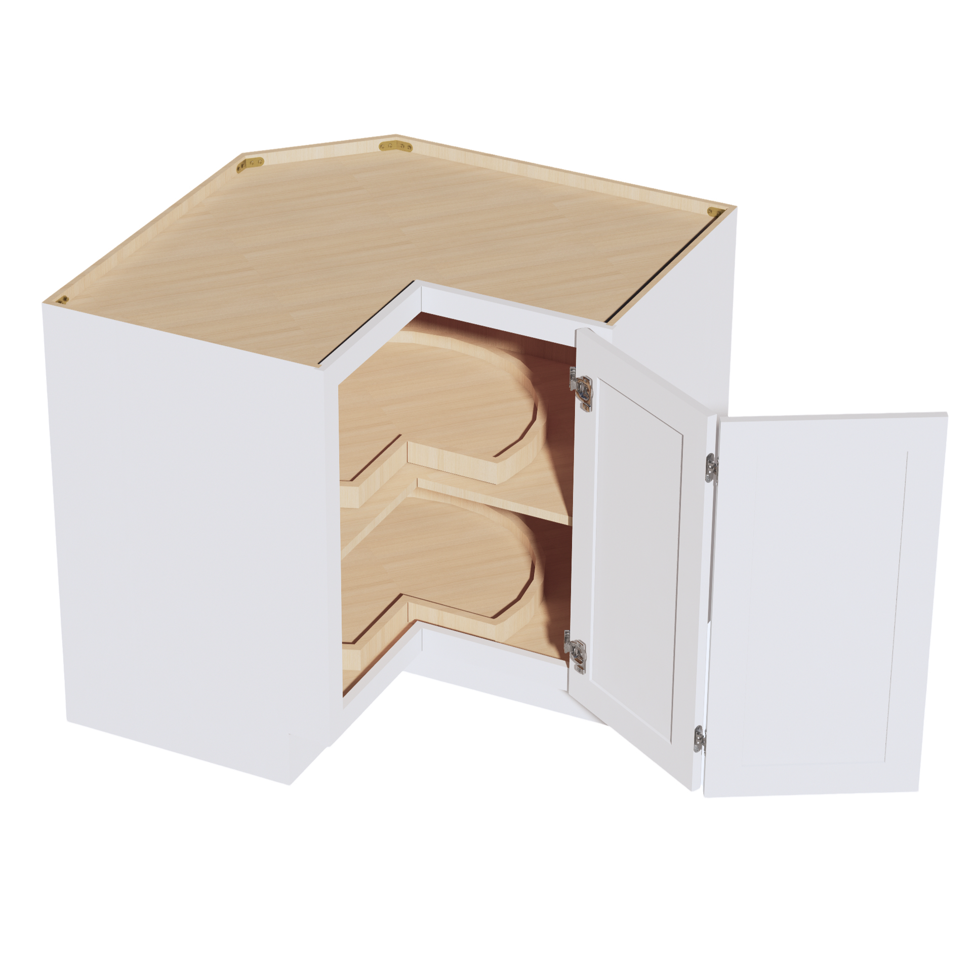 LSB33-SW  Base Cabinet 2 Door Corner Lazy Susan  - Shaker Style - Pure White   16-1/2"x16-1/2"W x 34-1/2"H x 24"D