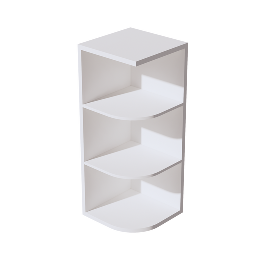 OE1230-SSW  Wall End 4 Shelf Cabinet - Slim Shaker Style - White   12"W x 30"H x 12"D