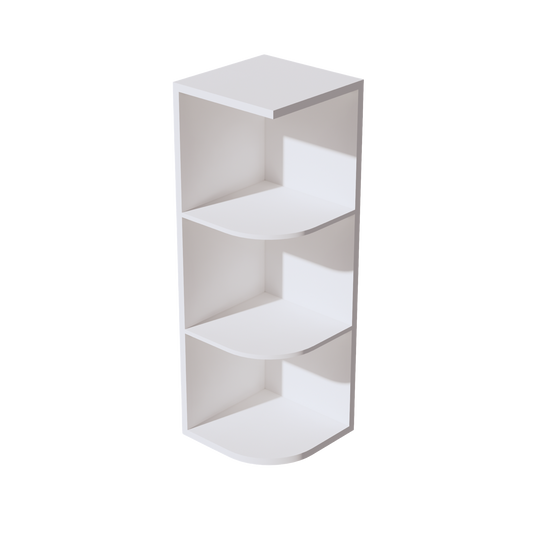 OE1236-SSW  Wall End 4 Shelf Cabinet - Slim Shaker Style - White   12"W x 36"H x 12"D