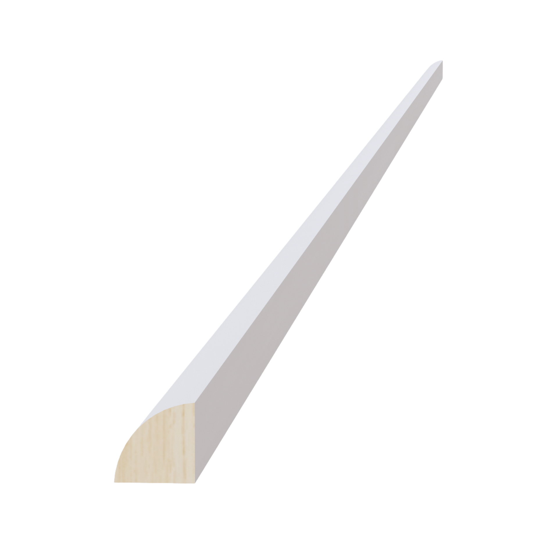 QRM-SSW  Quarter Round Shoe Molding - Slim Shaker Style - White   3/4"W x 96"H x 3/4"D