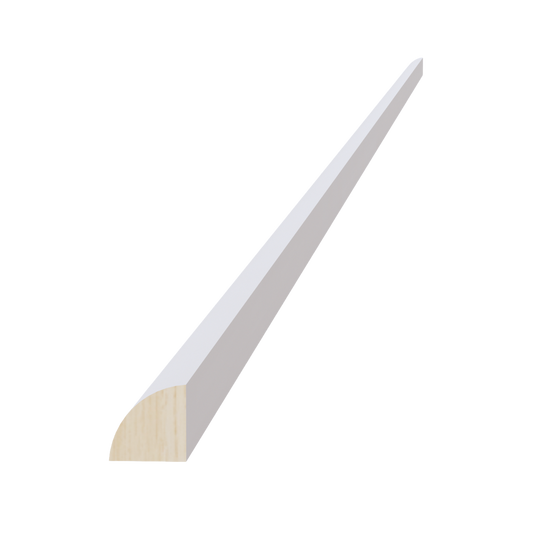 QRM-SSW  Quarter Round Shoe Molding - Slim Shaker Style - White   3/4"W x 96"H x 3/4"D