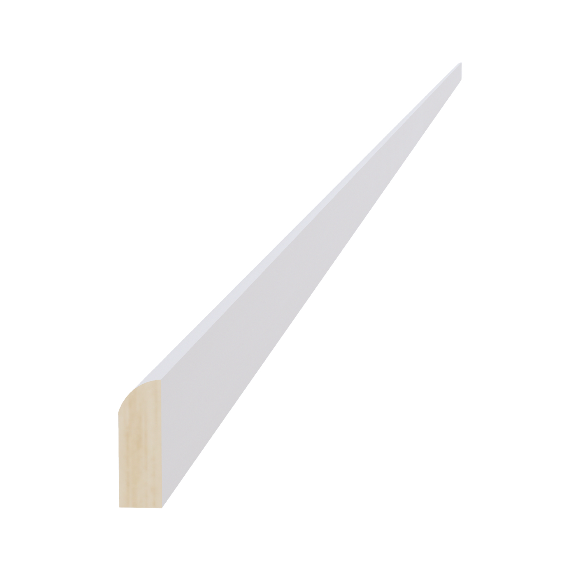 SM8-S-SSW  Scribe Molding - Slim Shaker Style - White   96"W x 3/4"H x 1/4"D
