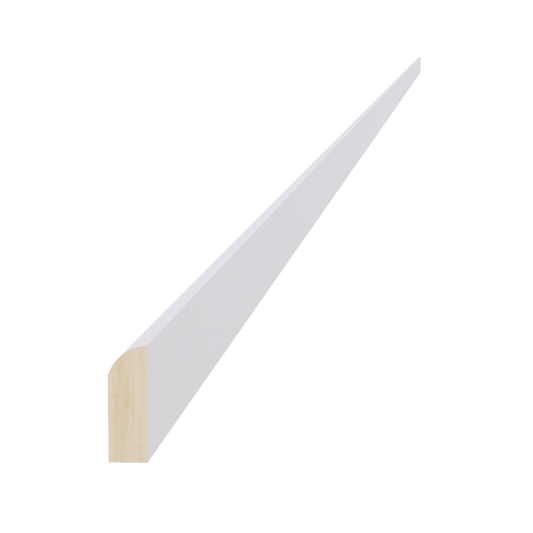 SM8-S-SSW  Scribe Molding - Slim Shaker Style - White   96"W x 3/4"H x 1/4"D