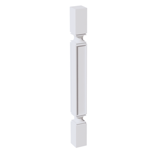 SP336-SSW  Square Roman Pillar - Slim Shaker Style - White   03"W x 36"H x 03"D