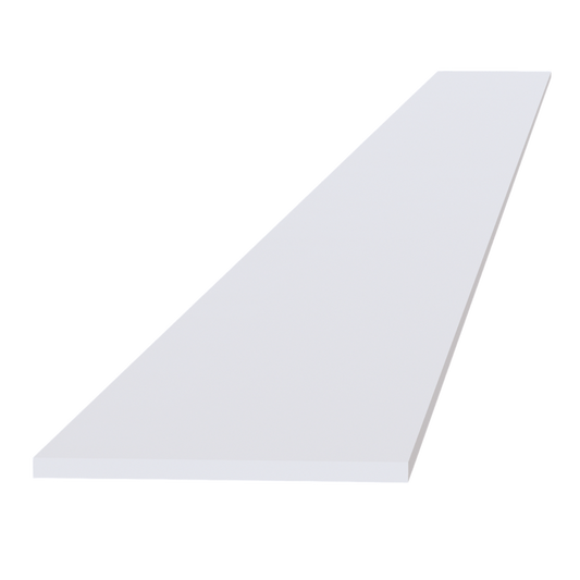 TK8-SSW  Toe Kick Plate - Slim Shaker Style - White   96"W x 4-1/2"H x 1/4"D