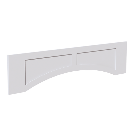 VARP54-SSW  Arched Valance With Raised Panel - Slim Shaker Style - White   54"W x 12"H x