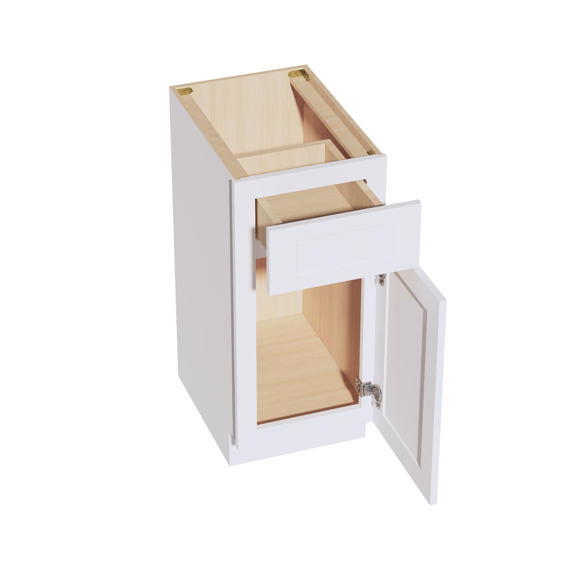 VB1521-SW  Vanity Base Cabinet 1 Door & 1 Drawer - Shaker Style - Pure White   15"W x 34-1/2"H x 24"D
