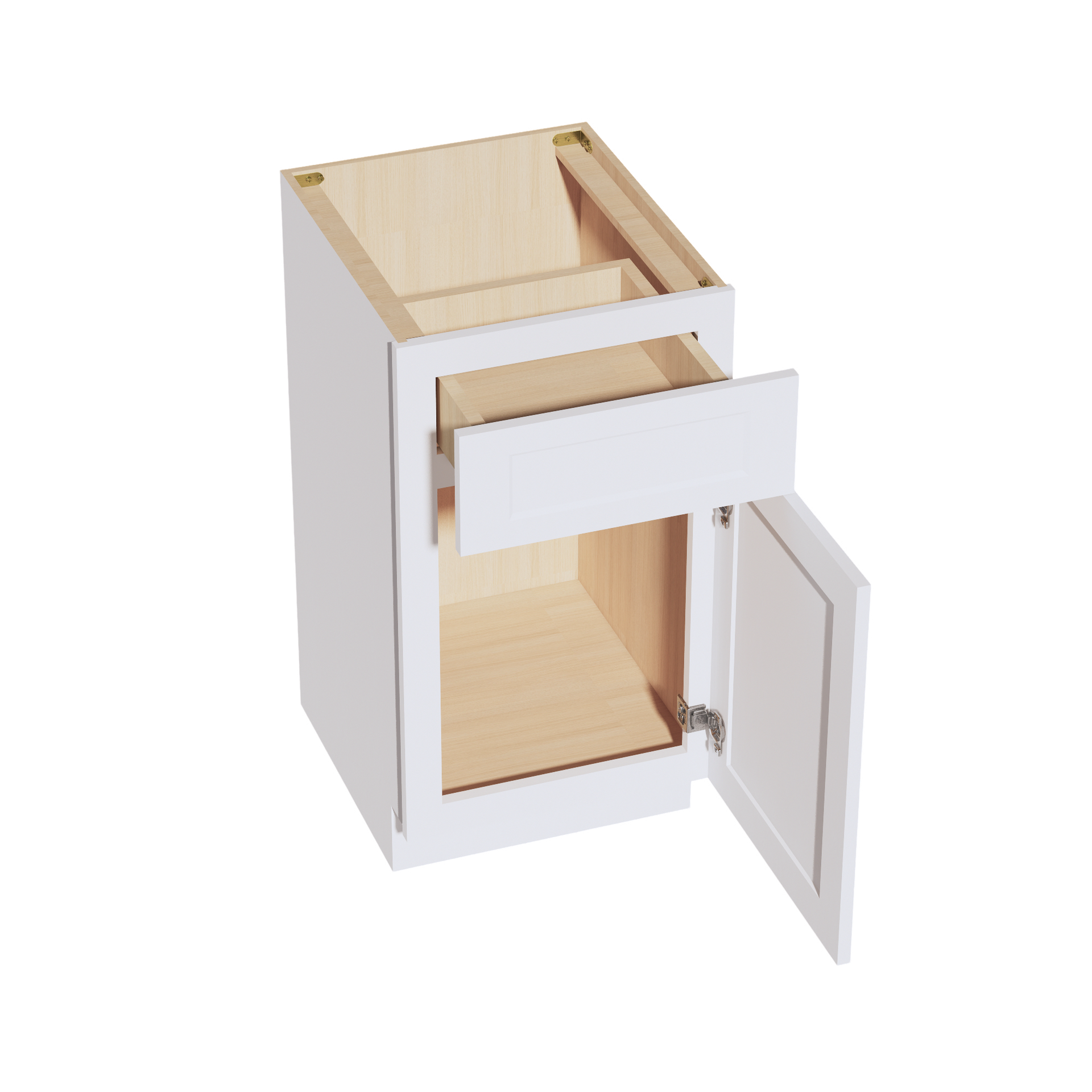 VB1821-SW  Vanity Base Cabinet 1 Door & 1 Drawer - Shaker Style - Pure White   18"W x 34-1/2"H x 24"D