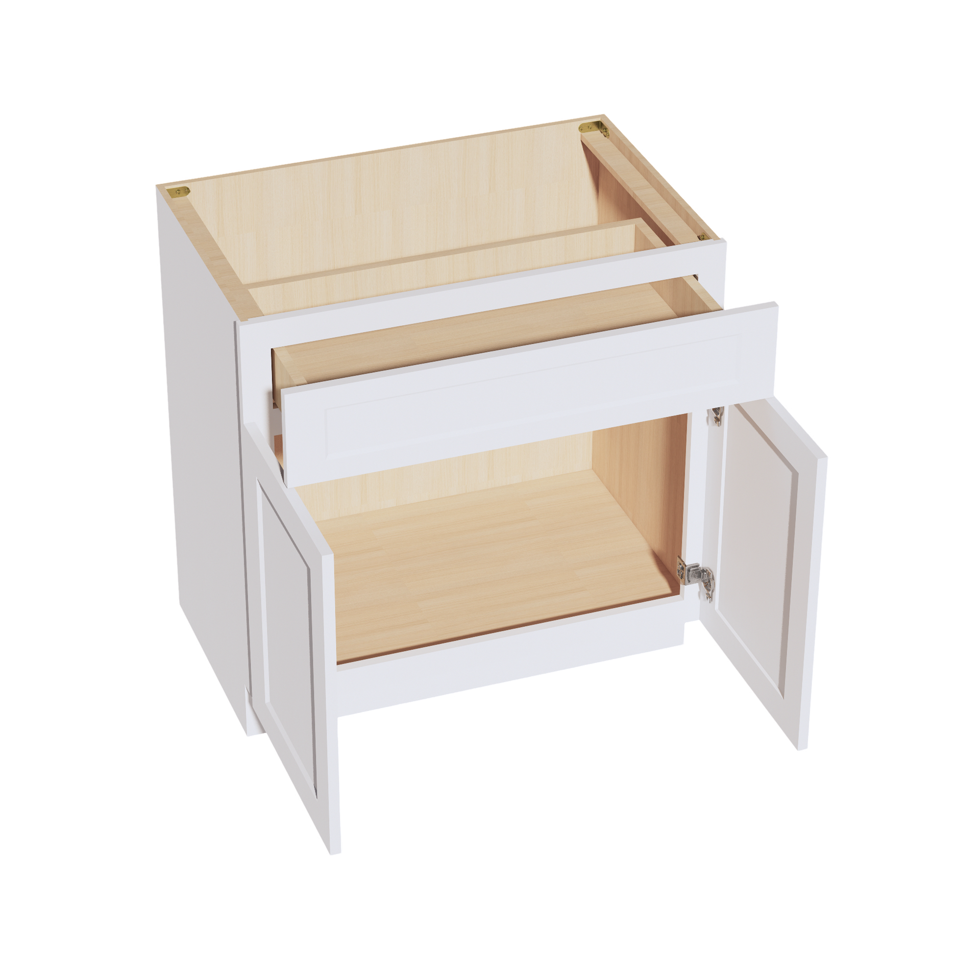 VB3321-SW  Vanity Base Cabinet 2 Doors & 1 Drawer - Shaker Style - Pure White   33"W x 34-1/2"H x 24"D