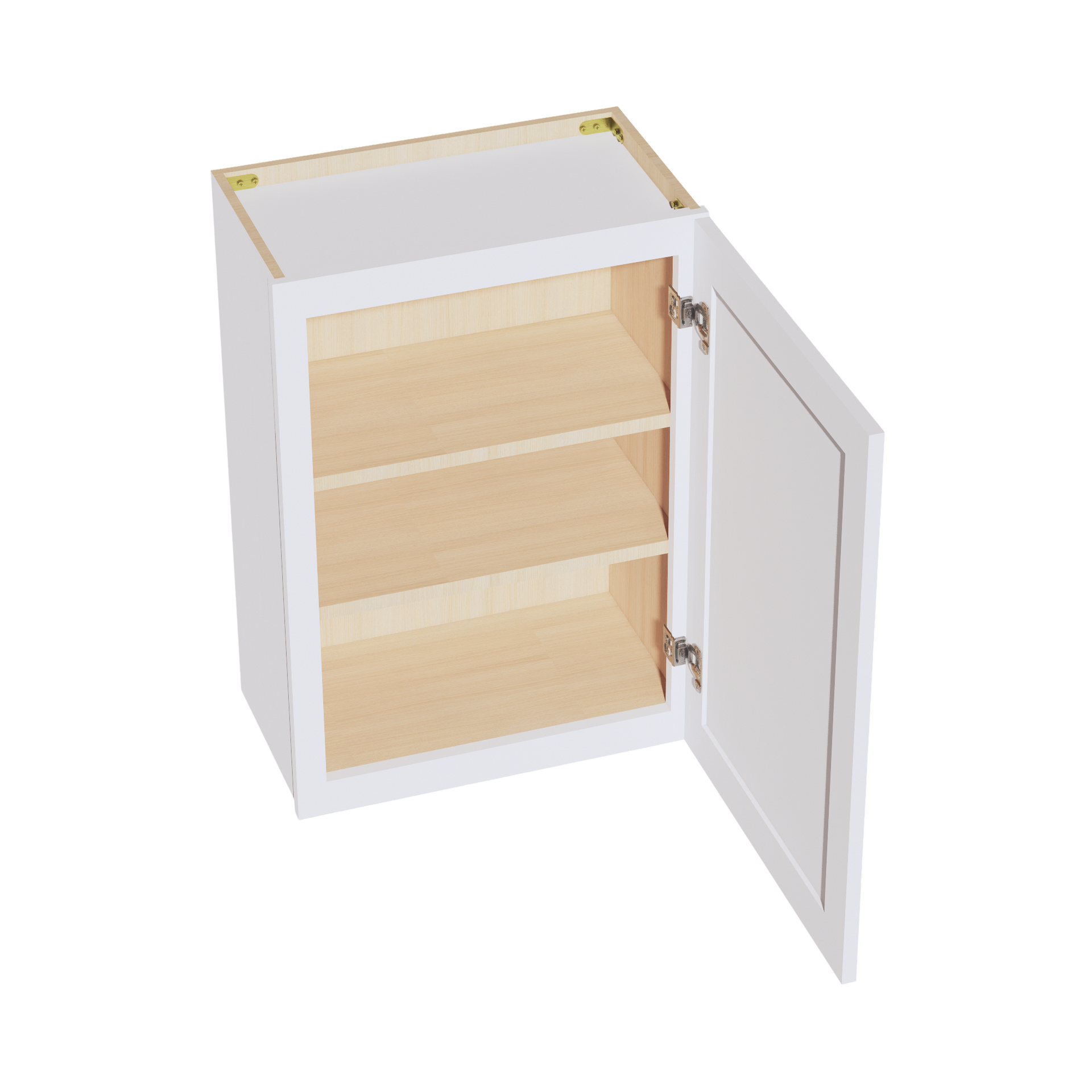 W2130-SW  Wall Cabinet 1 Door & 2 Shelves - Shaker Style - Pure White   21"W x 30"H x 12"D