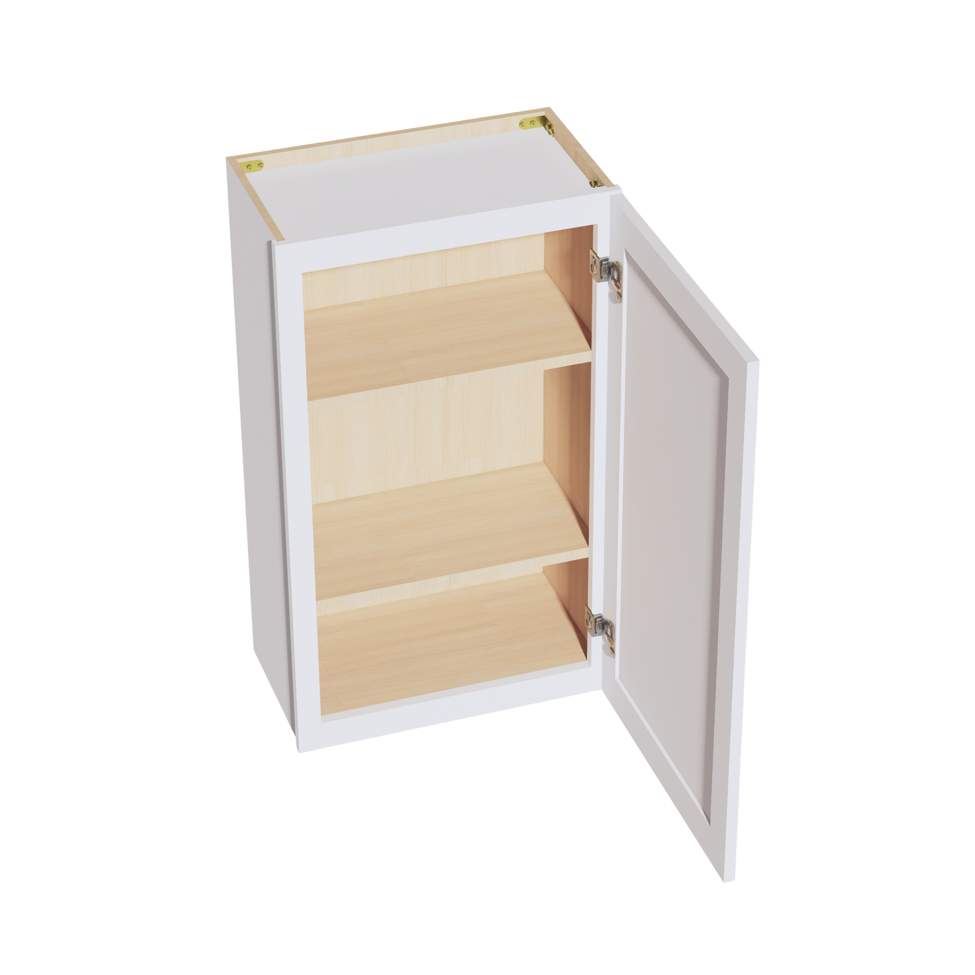 W2136-SW  Wall Cabinet 1 Door & 2 Shelves - Shaker Style - Pure White   21"W x 36"H x 12"D