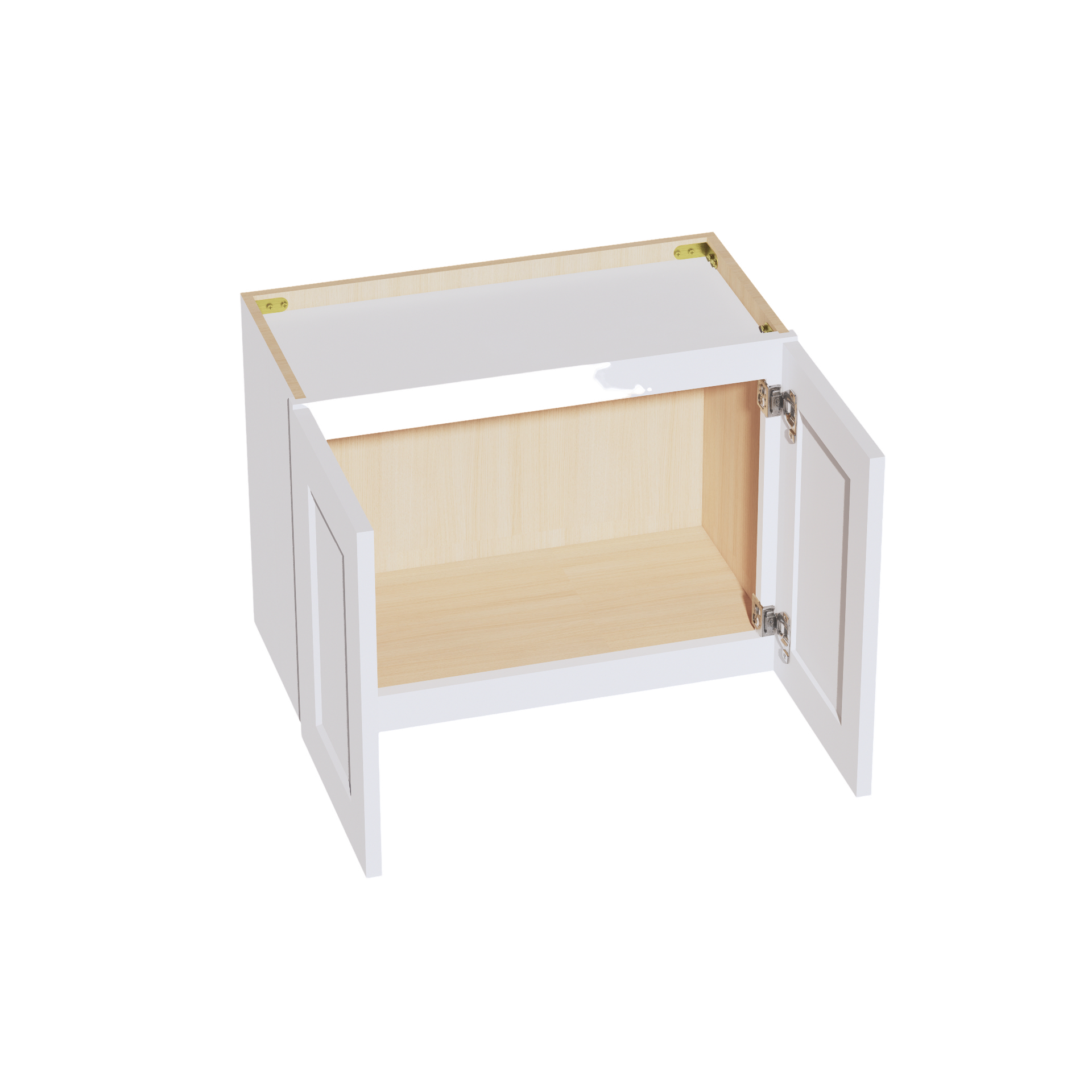 W2418-SW  Wall Cabinet 2 Doors & 2 Shelves - Shaker Style - Pure White   24"W x 18"H x 12"