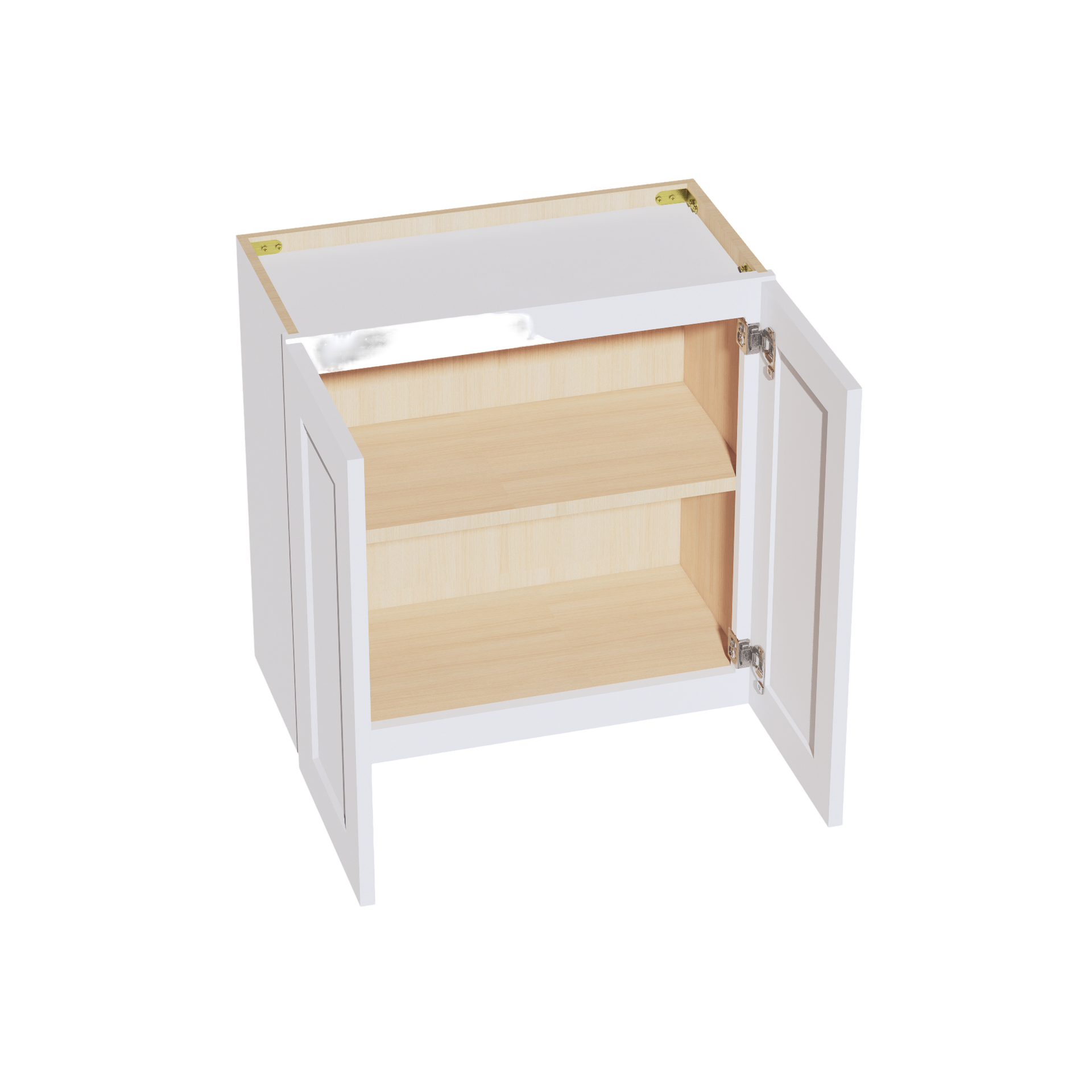 W2424-SW  Wall Cabinet 2 Doors & 2 Shelves - Shaker Style - Pure White   24"W x 24"H x 12"
