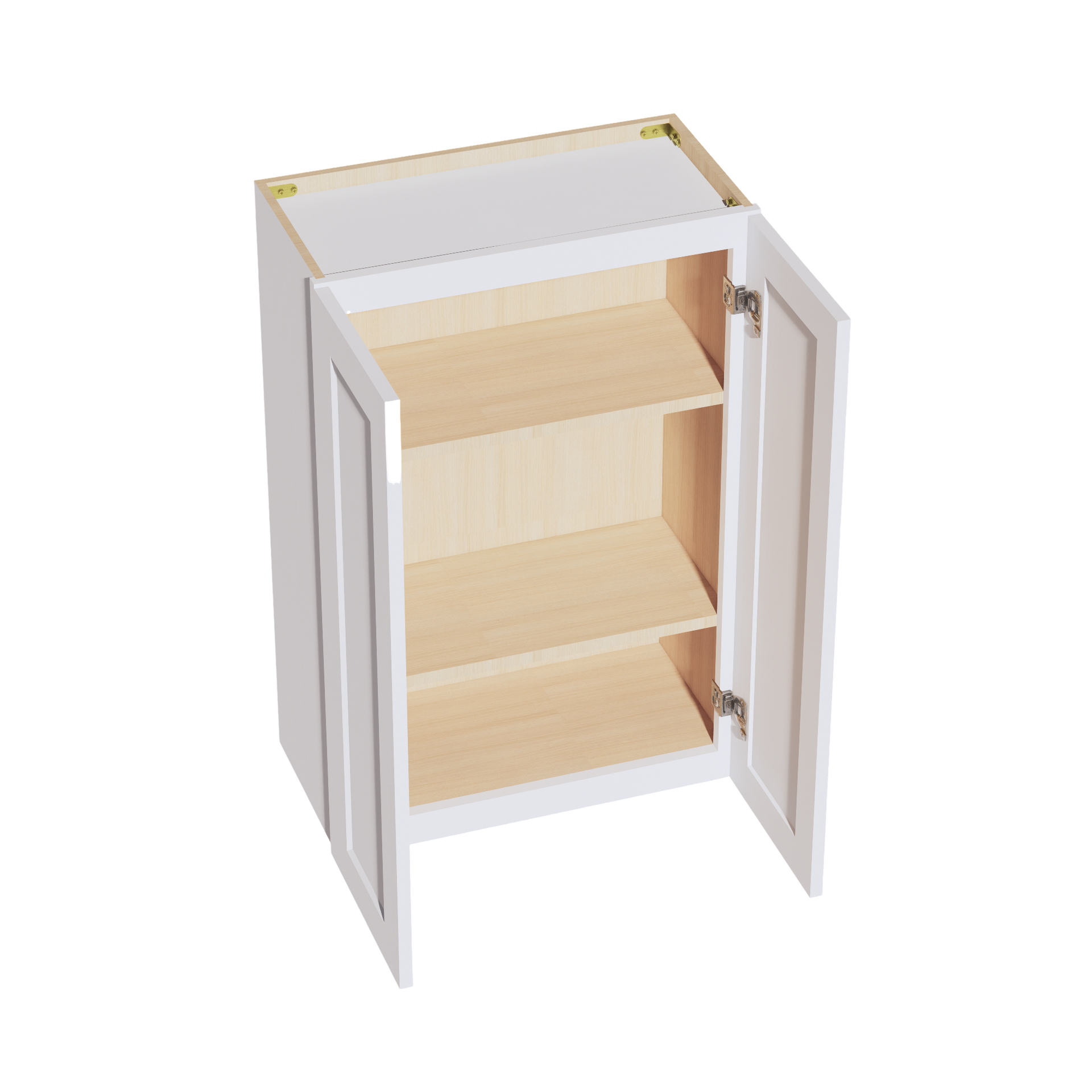W2436-SW  Wall Cabinet 2 Doors & 2 Shelves - Shaker Style - Pure White   24"W x 36"H x 12"D