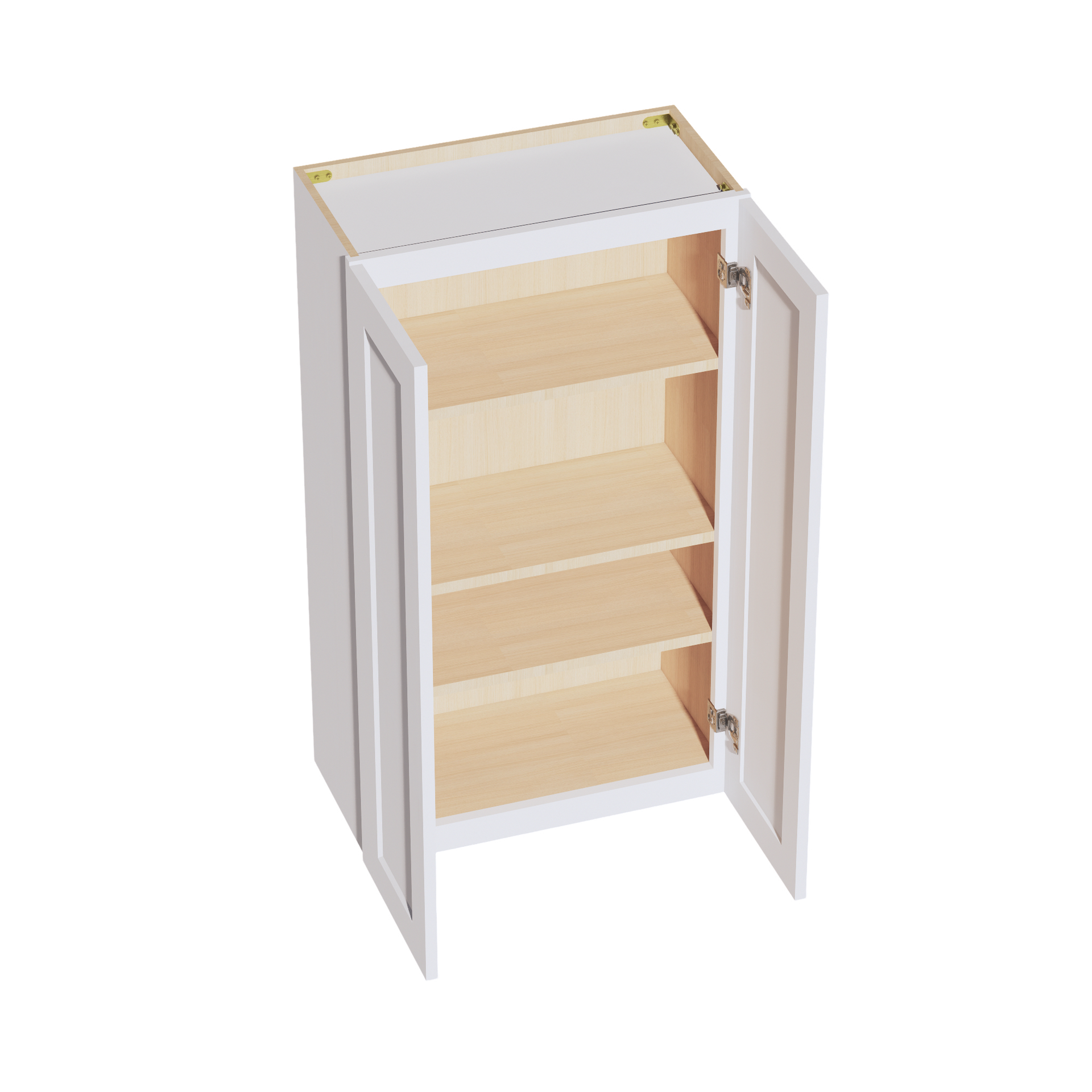 W2442-SW  Wall Cabinet 2 Doors & 2 Shelves - Shaker Style - Pure White   24"W x 42"H x 12"D