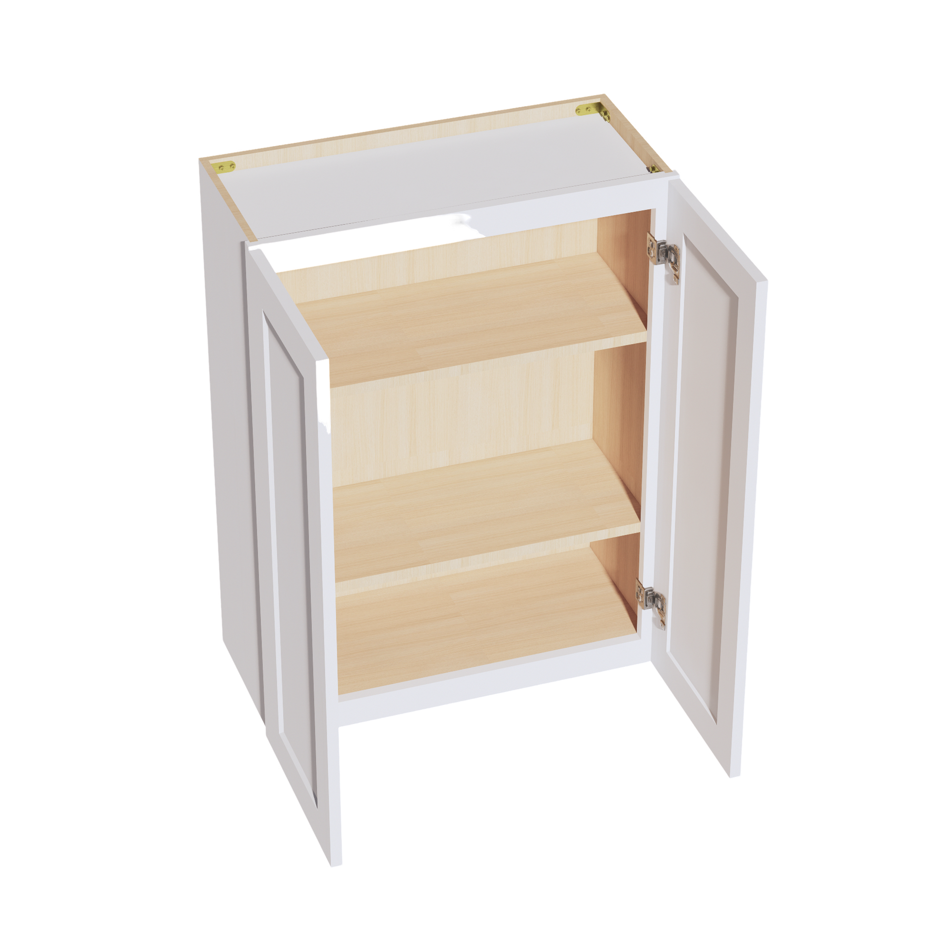 W2736-SW  Wall Cabinet 2 Doors & 2 Shelves - Shaker Style - Pure White   27"W x 36"H x 12"D