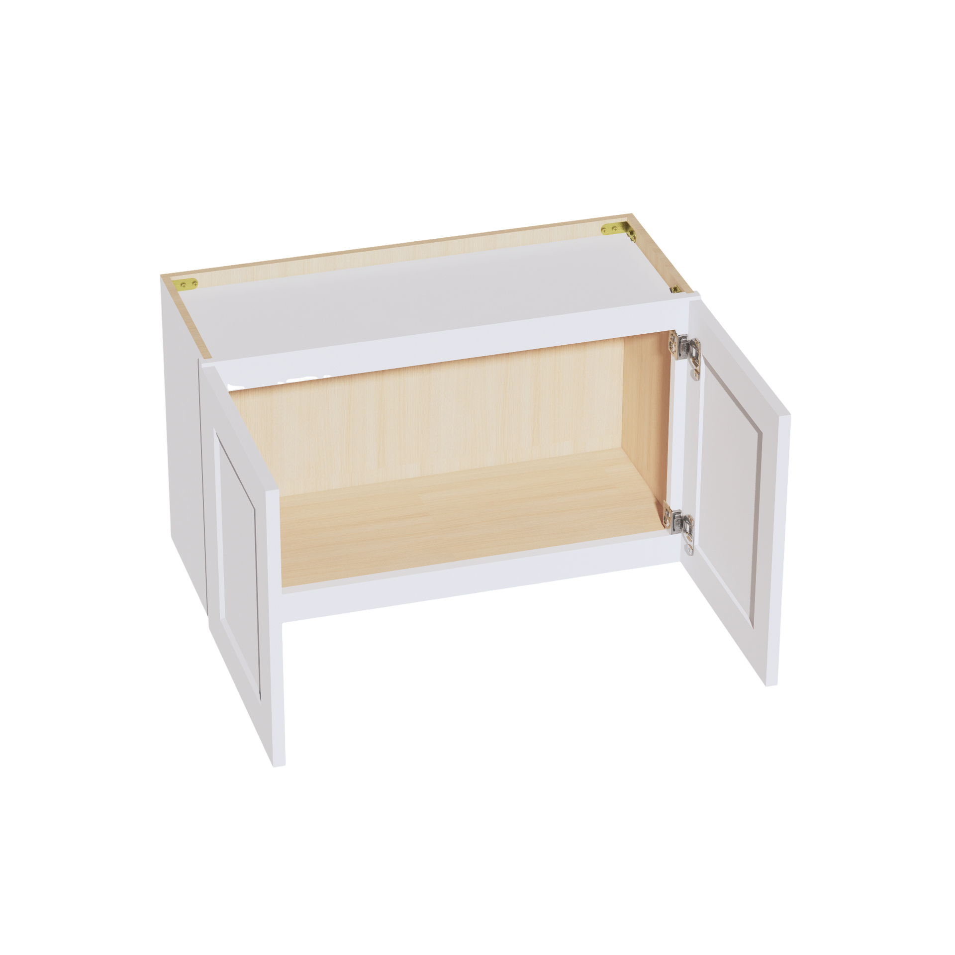 W3018-SW  Wall Cabinet 2 Doors & 2 Shelves - Shaker Style - Pure White   30"W x 18"H x 12"D