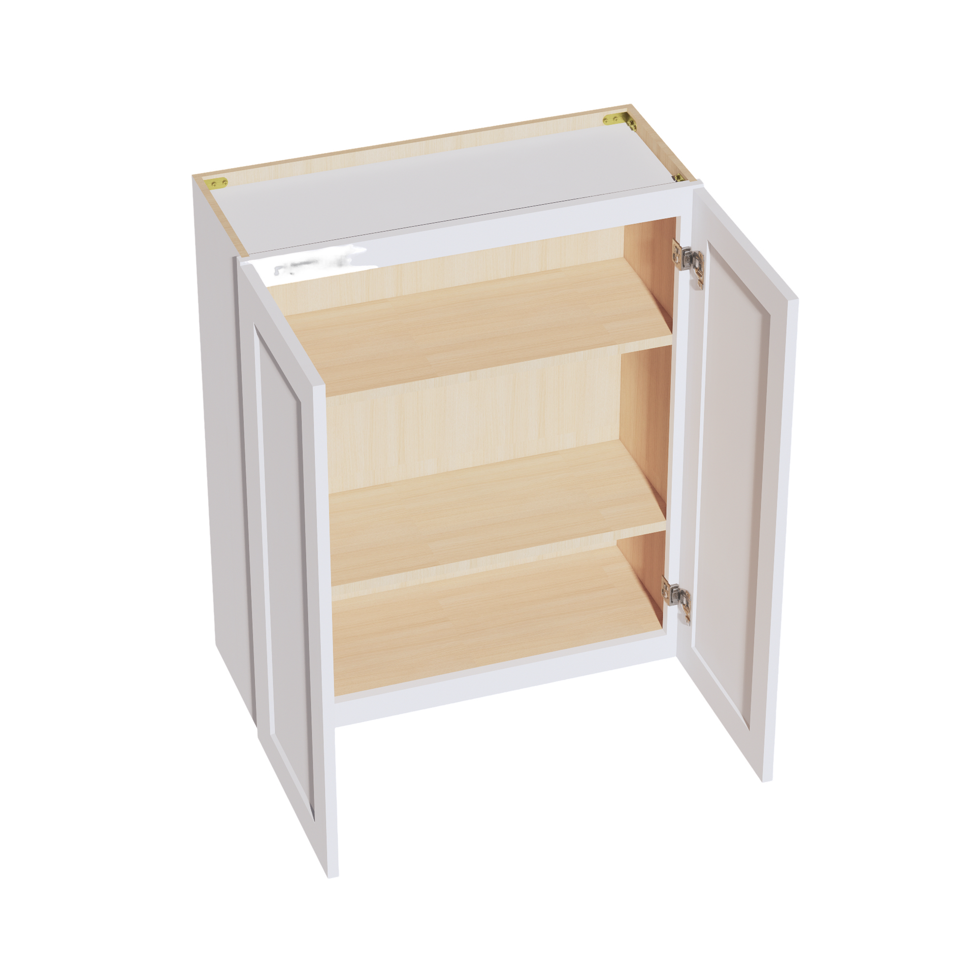 W3036-SW  Wall Cabinet 2 Doors & 2 Shelves - Shaker Style - Pure White   30"W x 36"H x 12"D