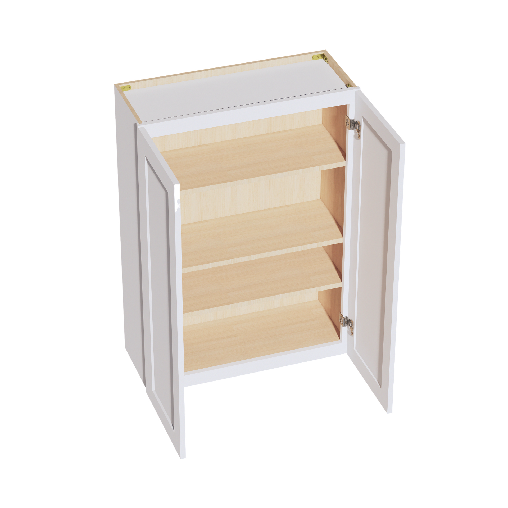 W3042-SW  Wall Cabinet 2 Doors & 2 Shelves - Shaker Style - Pure White   30"W x 42"H x 12"D