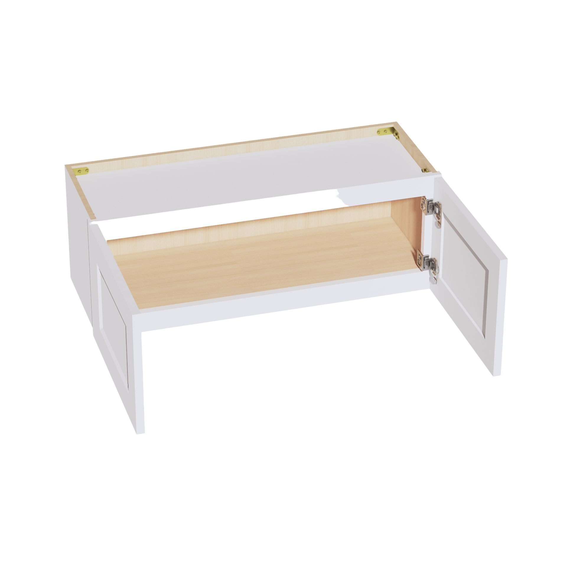 W331224-SW  Wall Cabinet 2 Doors & 2 Shelves - Shaker Style - Pure White   33"W x 12"H x 24"D