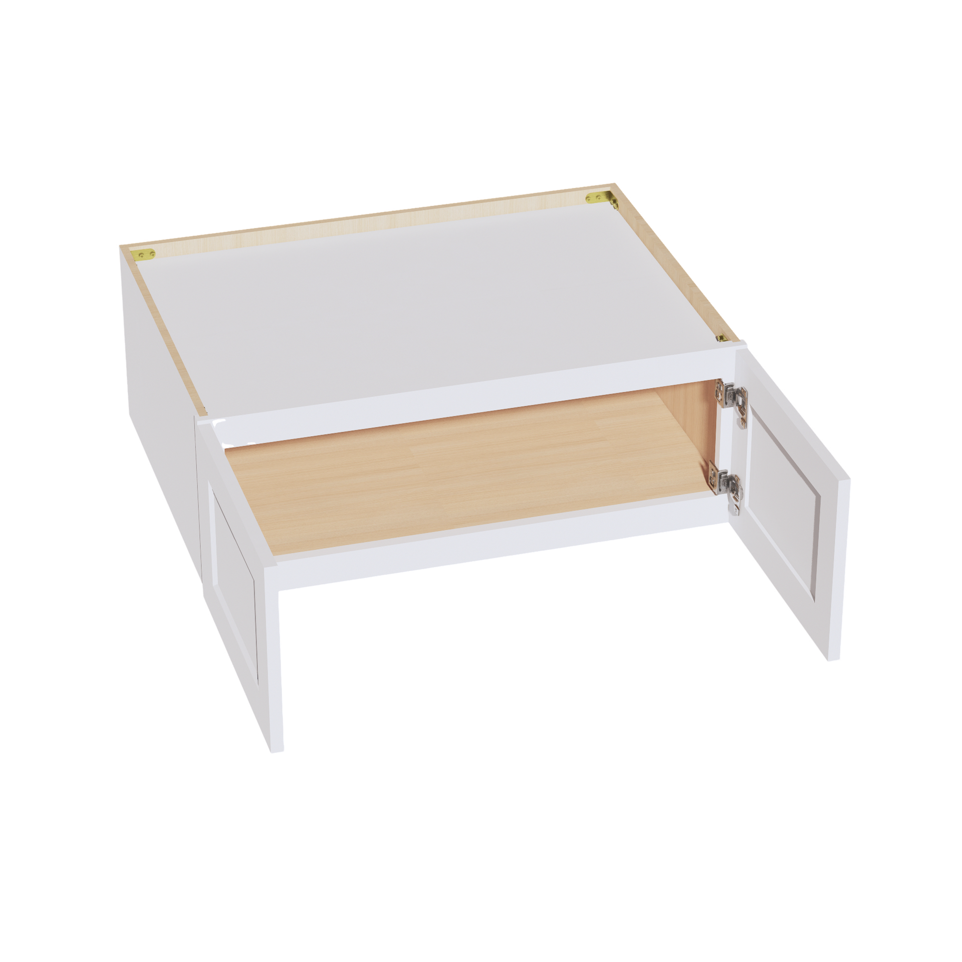 W3312-SW  Wall Cabinet 2 Doors & 2 Shelves - Shaker Style - Pure White   33"W x 12"H x 12"D