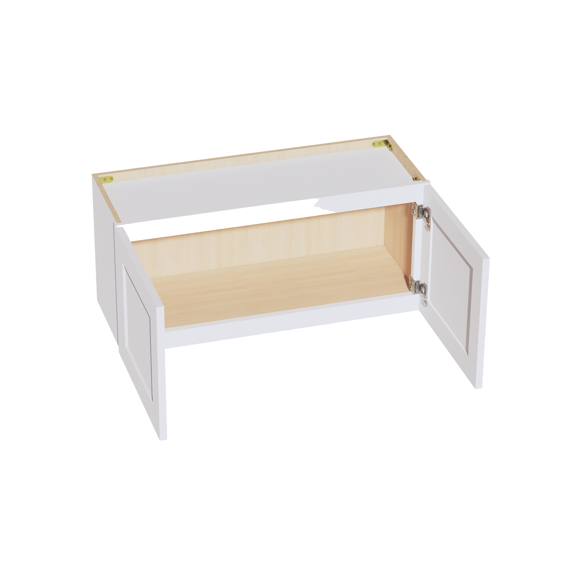 W331524-SW  Wall Cabinet 2 Doors & 2 Shelves - Shaker Style - Pure White   33"W x 15"H x 24"D
