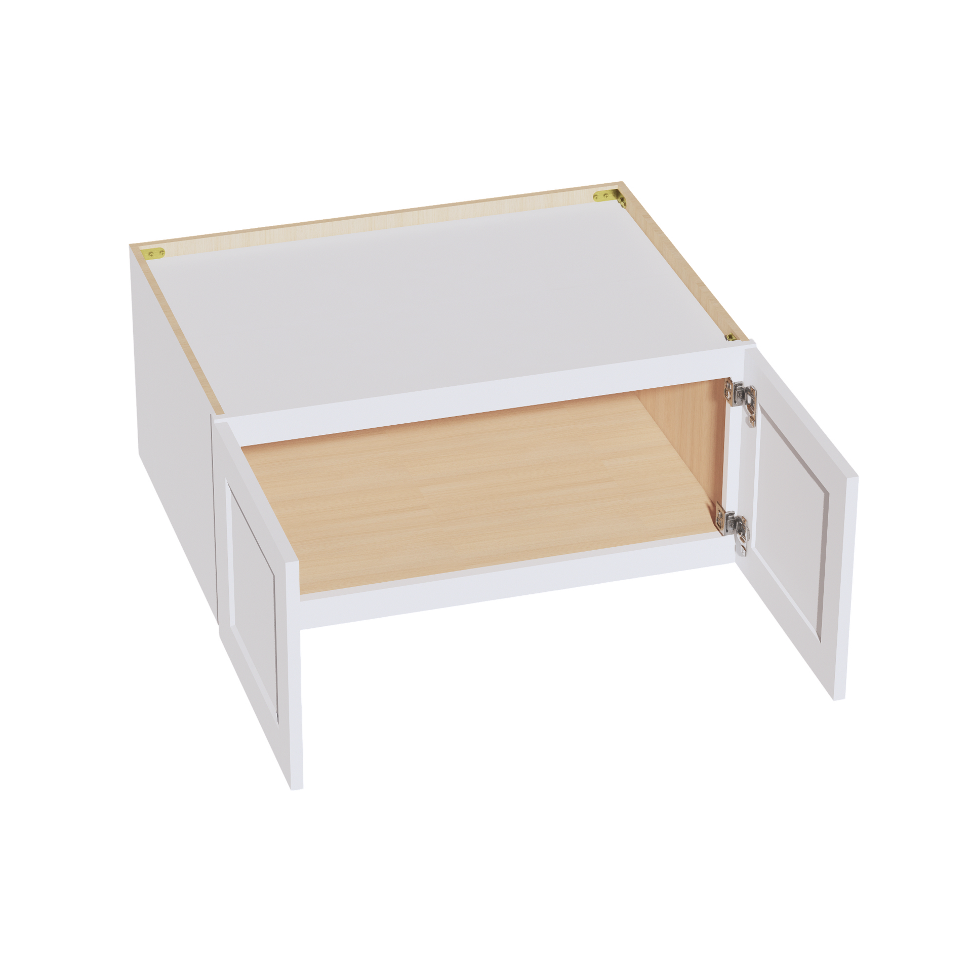 W3315-SW  Wall Cabinet 2 Doors & 2 Shelves - Shaker Style - Pure White   33"W x 15"H x 12"D