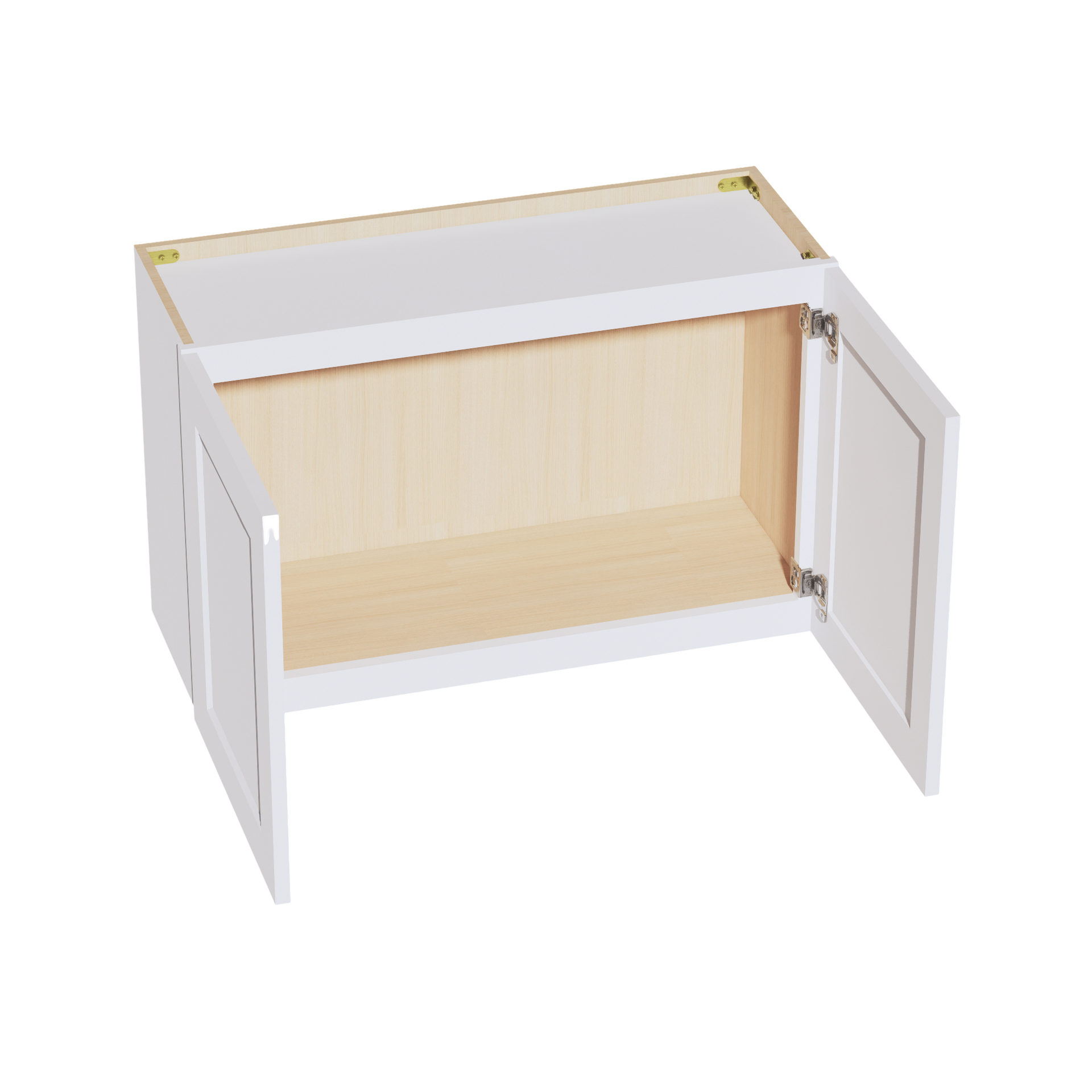 W3321-SW  Wall Cabinet 2 Doors & 2 Shelves - Shaker Style - Pure White   33"W x 21"H x 12"D