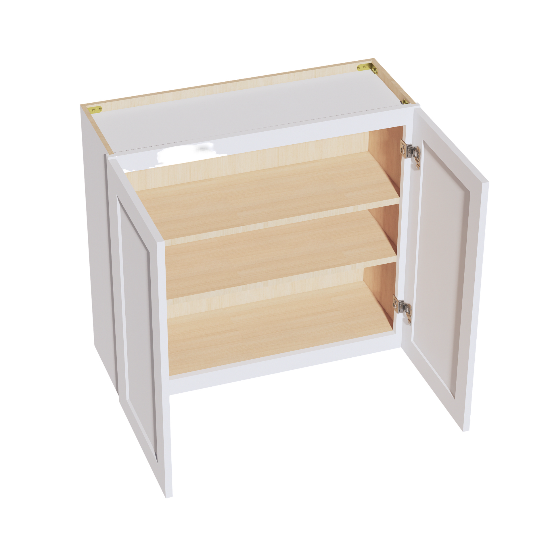 W3330-SW  Wall Cabinet 2 Doors & 2 Shelves - Shaker Style - Pure White   33"W x 30"H x 12"D