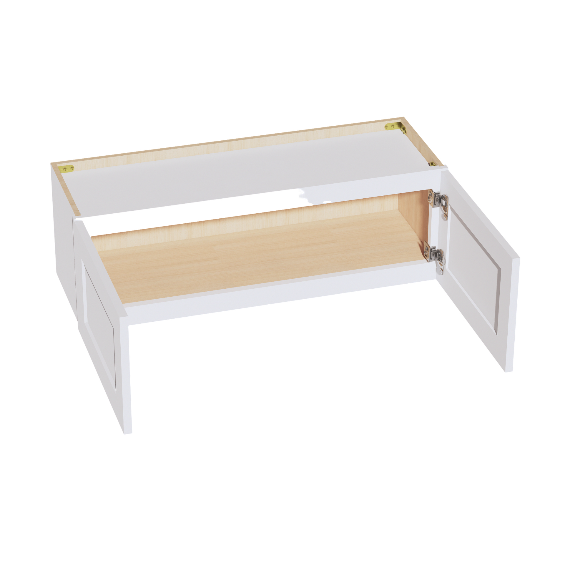 W361224-SW  Wall Cabinet 2 Doors & 2 Shelves - Shaker Style - Pure White   36"W x 12"H x 24"D
