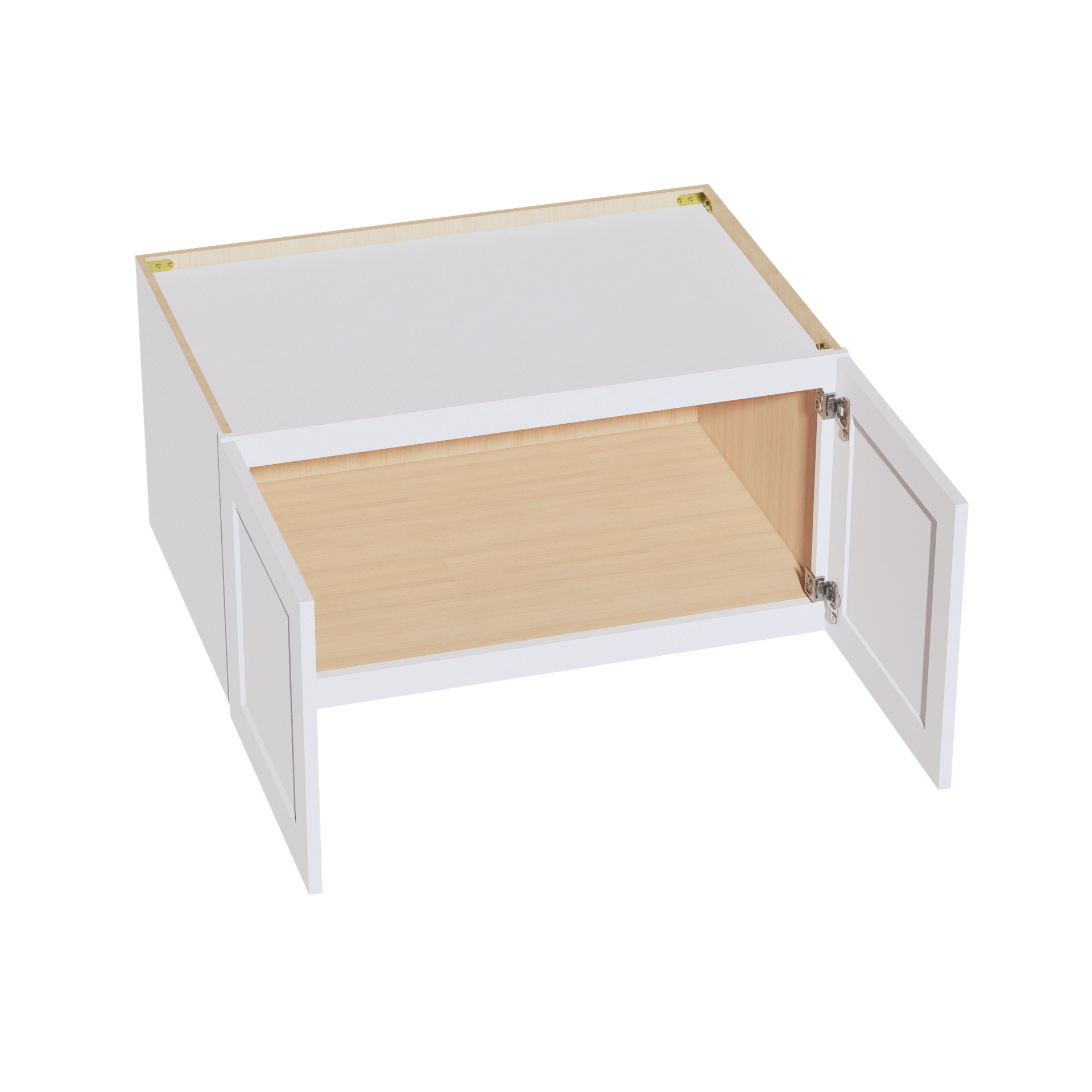 W3618-SW  Wall Cabinet 2 Doors & 2 Shelves - Shaker Style - Pure White   36"W x 18"H x 12"D