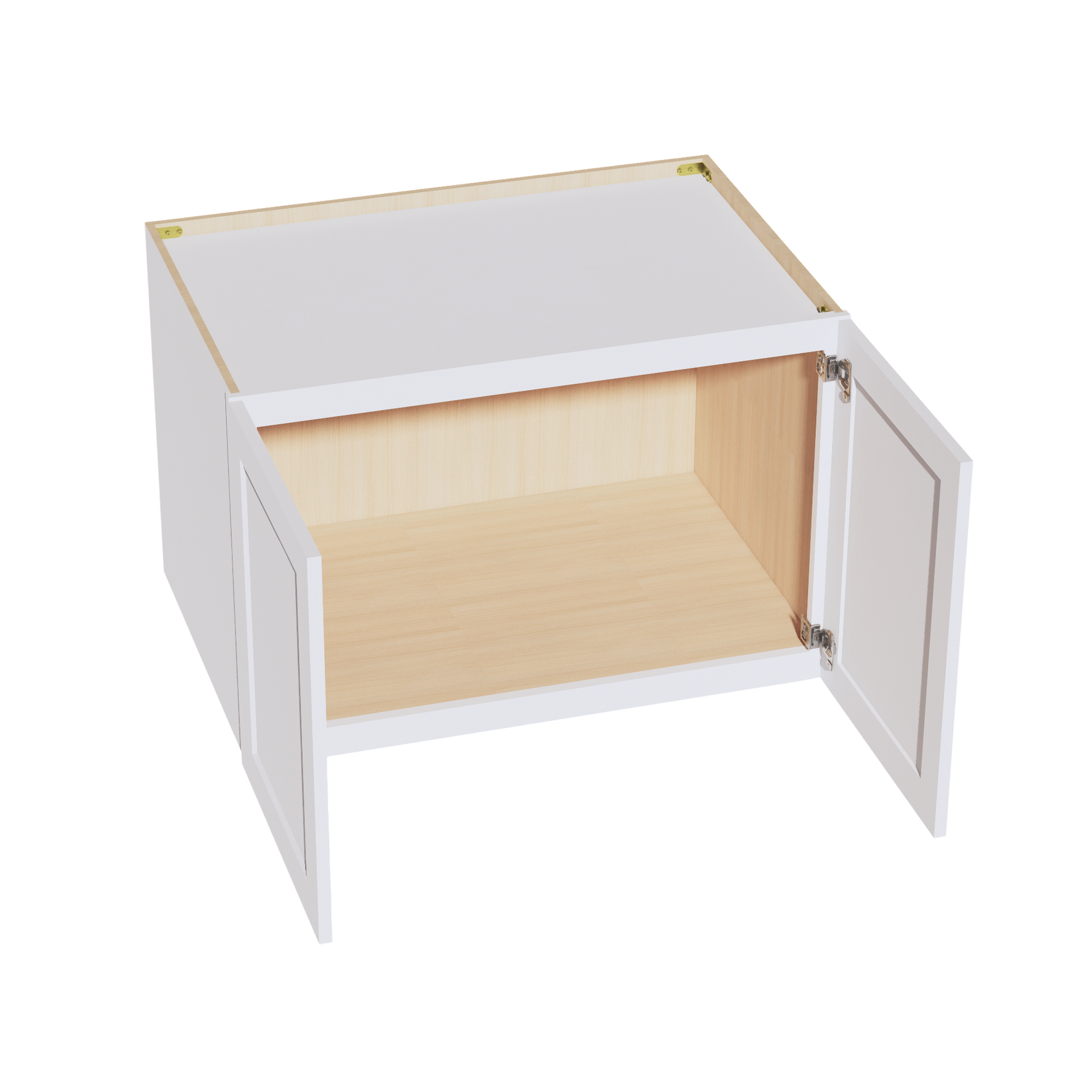 W3624-SW  Wall Cabinet 2 Doors & 2 Shelves - Shaker Style - Pure White   36"W x 24"H x 12"D