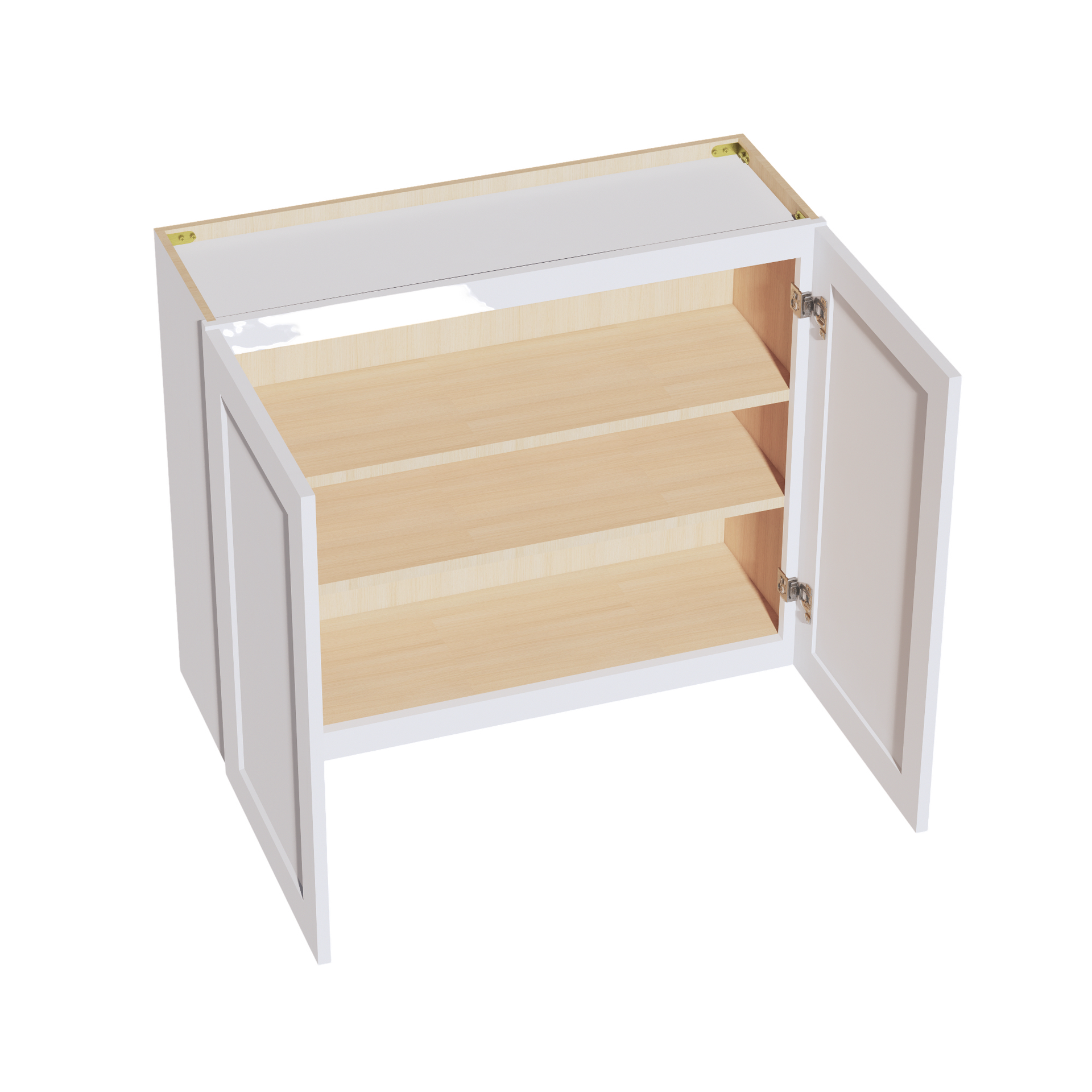 W3630-SW  Wall Cabinet 2 Doors & 2 Shelves - Shaker Style - Pure White   36"W x 30"H x 12"D