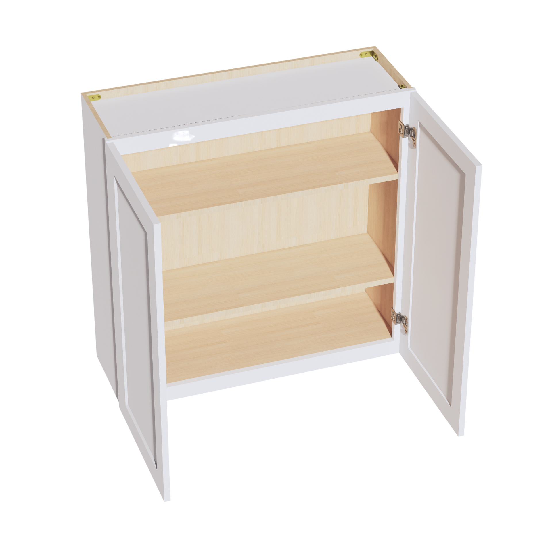 W3636-SW  Wall Cabinet 2 Doors & 2 Shelves - Shaker Style - Pure White   36"W x 36"H x 12"D